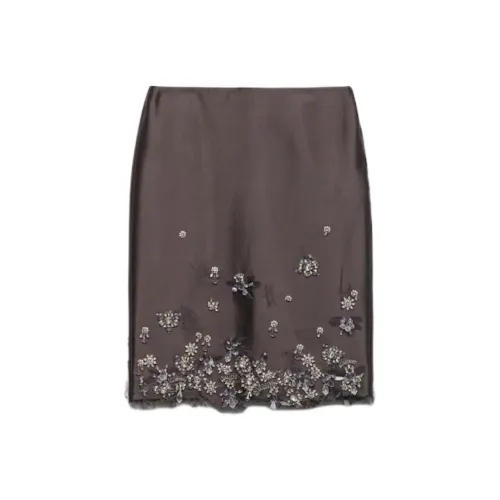 PRADA SS25 Повседневные короткие юбки Женские Серый