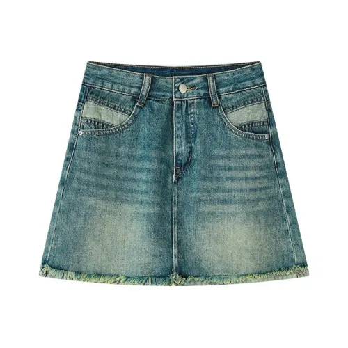 THE SEA LIFE Джинсовые короткие юбки Женские Джинсовый синий