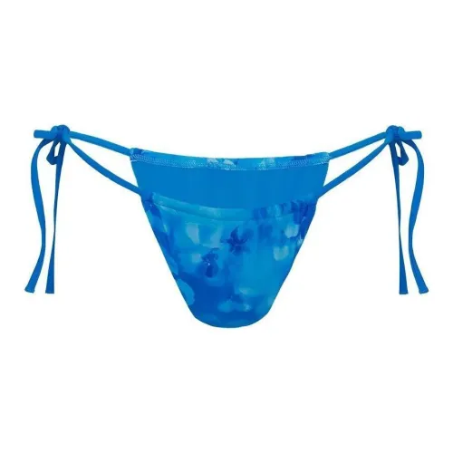 PRINCESS POLLY JENNER Галстук Боковая сторона Ruched Бикини Низ Плавки Женские Темно-синий Цветочный