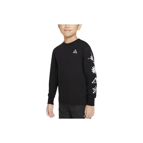 nike ACG Dri Fit Long Sleeve Waffle Термическая футболка T Shirt Рубашка Черная Детская