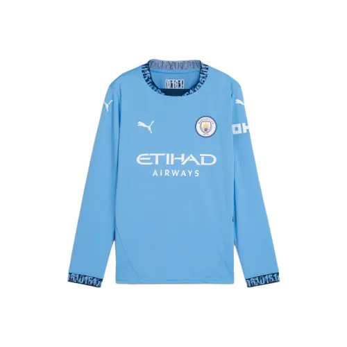 PUMA Manchester City 24 25 Дом Длинный рукав Джерси Юность T Рубашка Светло-синий Малыш