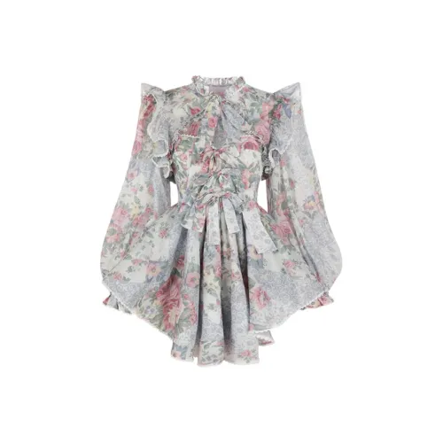 Selkie Коллекция FW24 Юбка Комплект Женская Белая Подкладочная ткань Все Сезон Лепесток Лоскутный С принтом