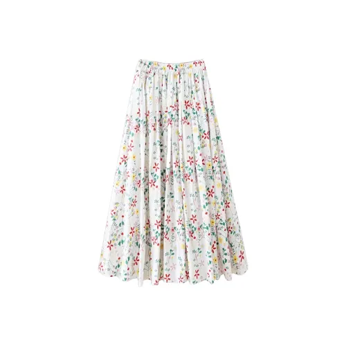 Wbwq Повседневный Длинный Юбка Женские Цветочный