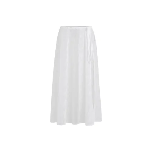 Sad Dog Повседневный Длинный Юбка Женская Белая