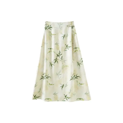 OUNIXUE Повседневный Длинный Юбка Женские Многоцветный