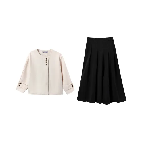 ZCDECO Комплект с юбкой Женские Черный белый Наборы одежды