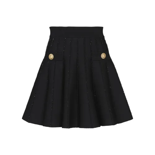 BALMAIN Черные Женские Повседневные Короткие Юбки