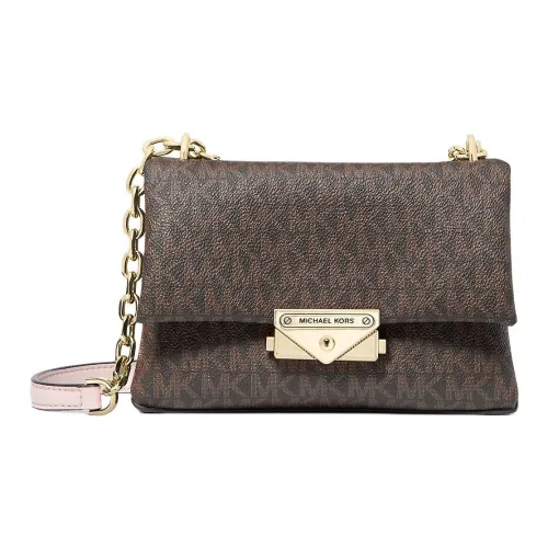 MICHAEL KORS MK Cece Покрытие Холст Сумка через плечо Сумка на плечо Стандартная Женская Коричневый и Розовый
