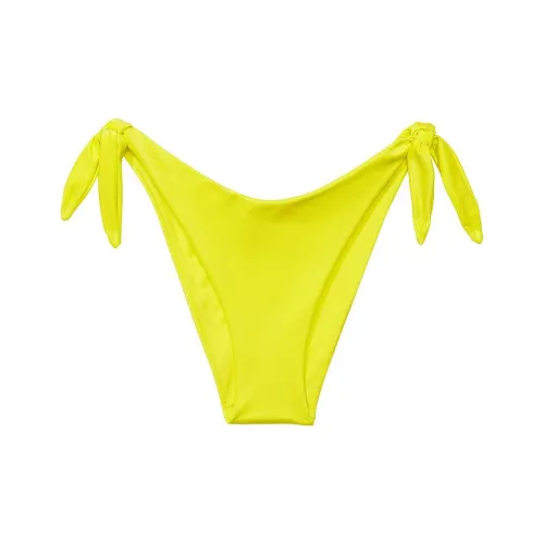 Victoria's Secret Розовый Узел Боковая сторона Галстук Бразильские Бикини Низ Желтые Плавки Женские Желтые