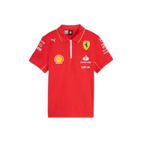 PUMA Scuderia Ferrari Детский топ 2024 Replica Collection Команда Burnt Красный Подростки