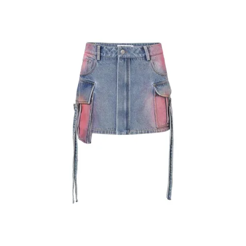 JAC FLEURANT Джинсовые короткие юбки Женские Синие