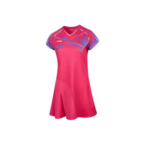 Подкладка для бадминтона футболка женская неоново-пурпурно-розовая