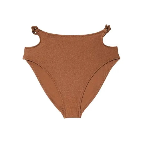 Victoria's Secret Цепочка Линк Высокая Обхват талии Полное покрытие Бикини Низ C Плавки Женские Карамель