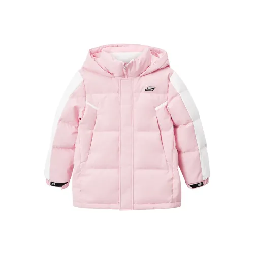 Skechers Пуховик Клубничный Кремовый Розовый Подростки