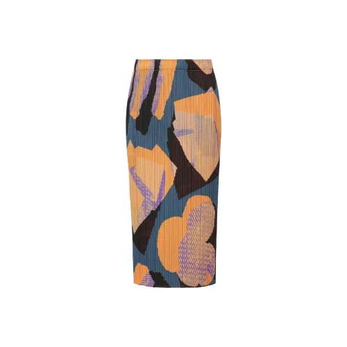 PLEATS PLEASE ISSEY MIYAKE Метеорит Повседневный Длинный Юбка Женская Морской Синий