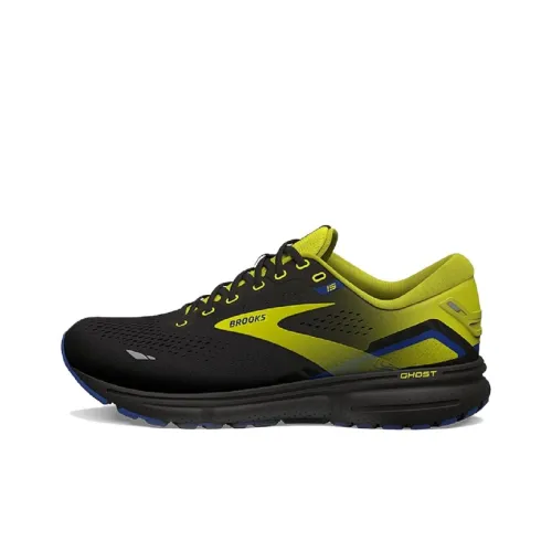 Brooks Ghost 15 Устойчивый к истиранию Противоскользящий Низкий Топ Повседневные Беговые кроссовки Мужские Черные