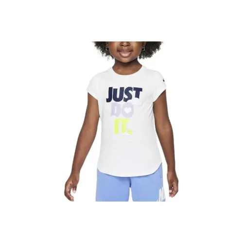 Рубашка Nike T Sweet Swoosh 'Just DO IT' Белая для малышей и детей младшего возраста