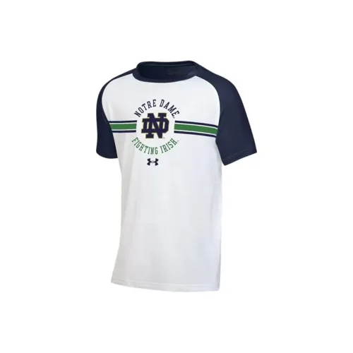 Under Armour Детская одежда Университет OF Notre Dame T-рубашка Детская Белый Морской синий