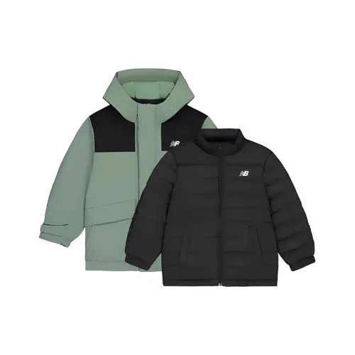 New Balance совместный бренд AW24 Пуховик 2 предмета Комплект Черный Зеленый Детский