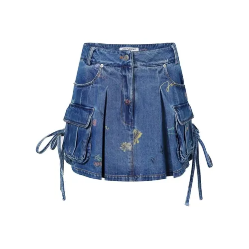JAC FLEURANT SS24 Джинсовые короткие юбки Женские Синий