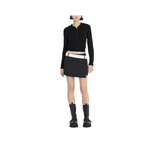 DION LEE Логотип WRAP Mini Skirt Повседневные короткие юбки Женские Черный белый Черный Белый