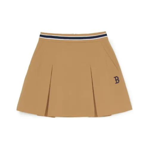 Mlb Base Logo Varsity Boston Red Sox Повседневные короткие юбки Женские Бежевый