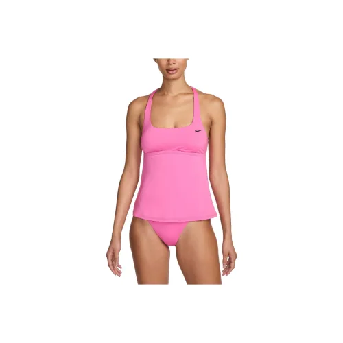 Nike Плавание Essential Женские Square Neck Топ Танкиня Двухкомпонентный Купальник Женские Скулл Розовый