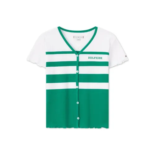 Tommy Hilfiger рубашка зеленый белый полосы для детей 3-7 лет