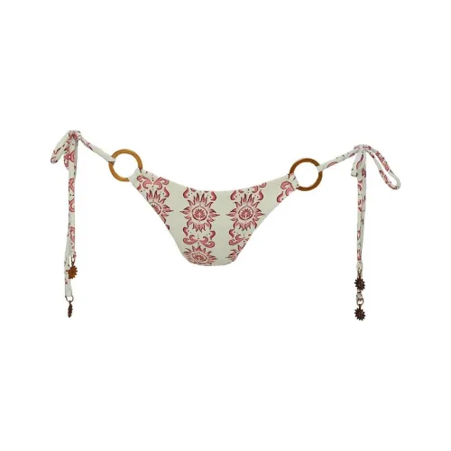 PRINCESS POLLY ORTZI Кольцо Галстук Боковая сторона BOTTOMS Плавки Женские Белые Основа с Красным Принт