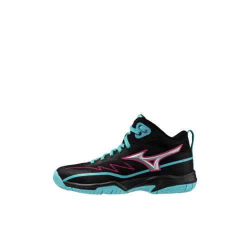 Mizuno Детские беговые кроссовки Низкий топ Черный Серебряный Синий Kids