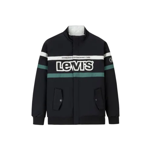 Levi's Хлопковый пуховик черный для подростков