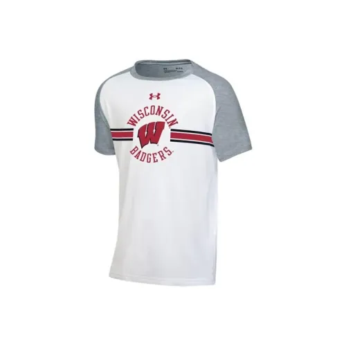 Under Armour Детская одежда Университет OF Wisconsin Madison T-рубашка Детская Белый Серый
