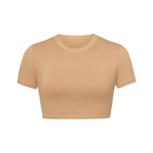 SKIMS Фирменный Плавательный Т-Рубашка Двухкомпонентный Купальник Женский Земляной Желтый Охра