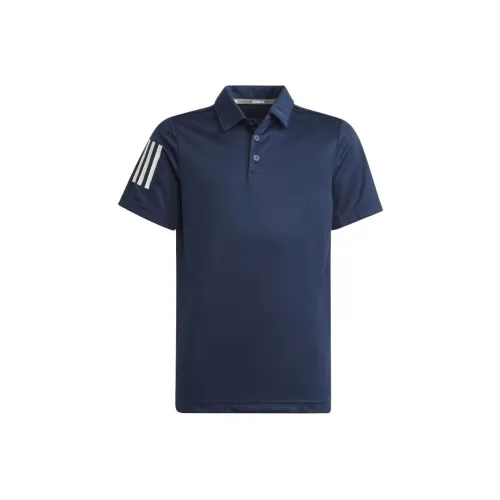 Adidas T-рубашка Детская одежда 3 Stripes Поло Темно-синий Синий Детский