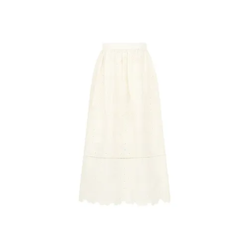 MEIYANG Повседневный Длинный Юбка Женская Бежевая Желтая