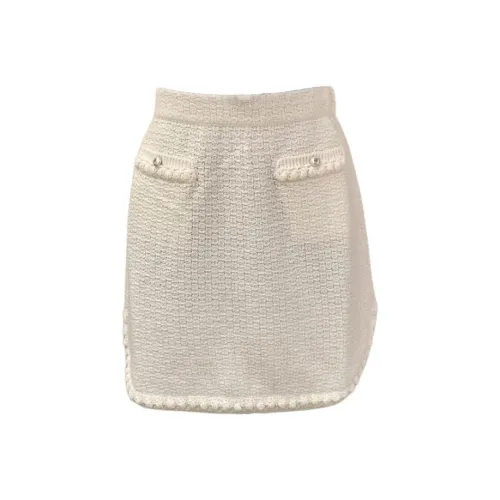 CHANEL 25P Spring Summer Preview Коллекция Повседневные Короткие Юбки Женские Белые