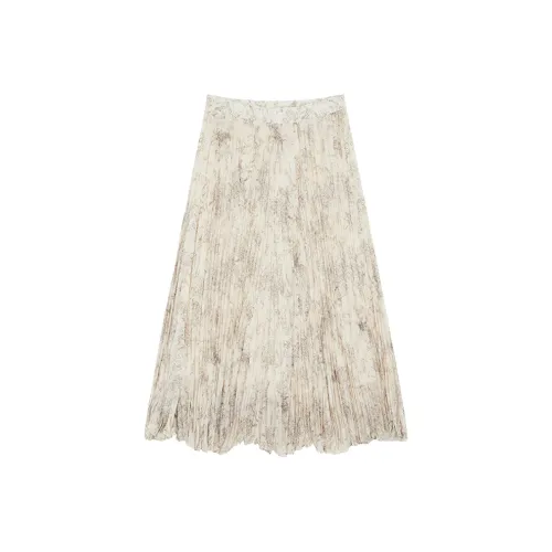 THE SEA LIFE Повседневный Длинный Юбка Женские Чайный Коричневый