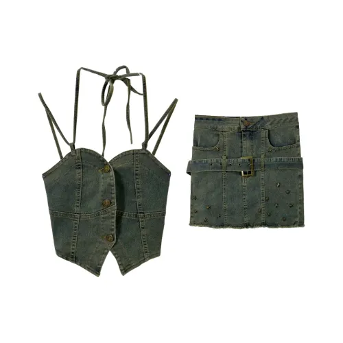 PLANE DRIFT Комплект с юбкой Женские Винтажный синий