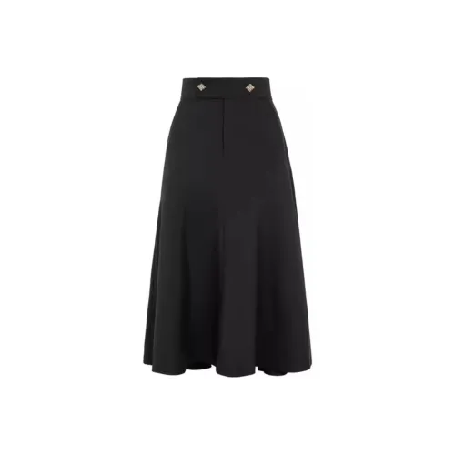XG Повседневный Длинный Юбка Женские Черный