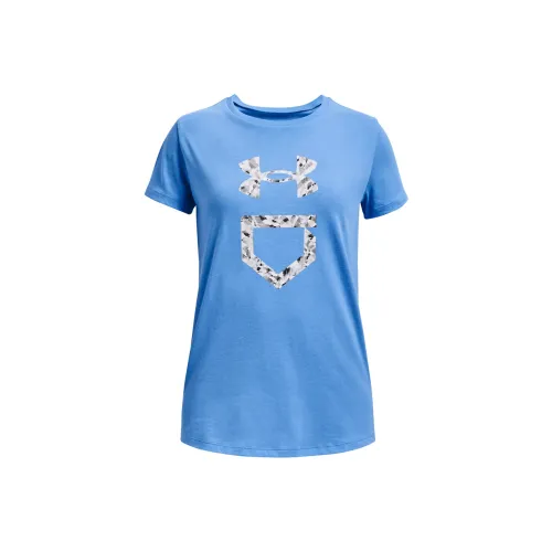 Under Armour Пластина Детская одежда Softball Пластина Fill Короткий рукав T-рубашка Синий Детский