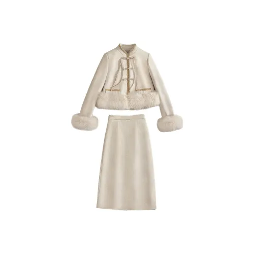 Cypress House Комплект с юбкой Женские Овсяный