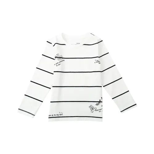 Red Bean T-Shirt Черный Белый Полосы Детский