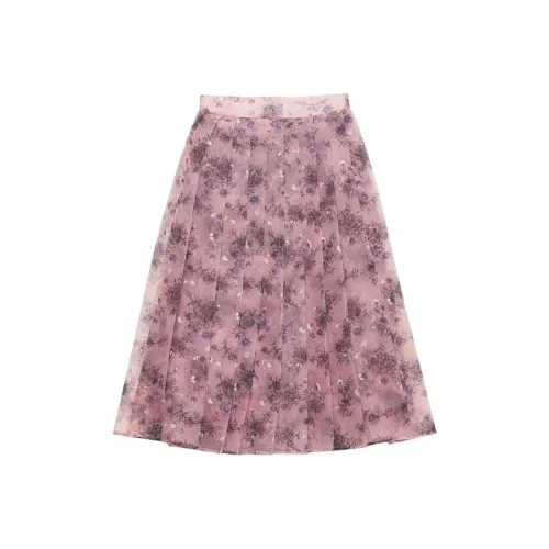 PRADA Повседневный Длинный Юбка Женские Розовый