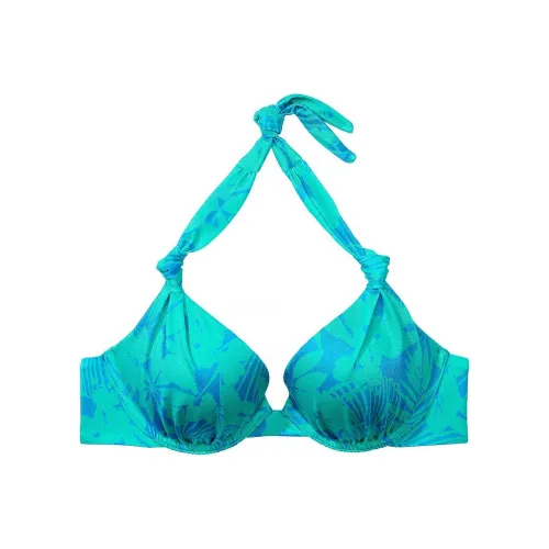 Victoria's Secret Розовый Узел Сексуальный Tee PUSH Вверх Бикини Топ Синий Пальма Бикини Женские Синий Пальма