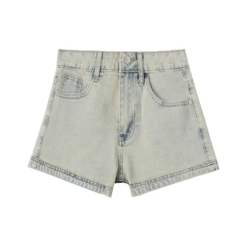 XUANSHU Джинсовые шорты Женские Камень Milled Желтый