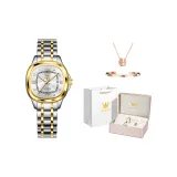 Стальной ремешок с белым циферблатом [Корона Коробка]