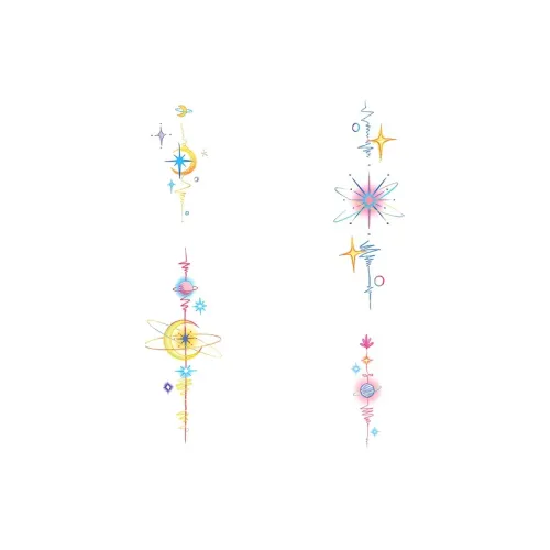 QINGSHANQIHAI Радуга Звезда Временная татуировка 1 шт