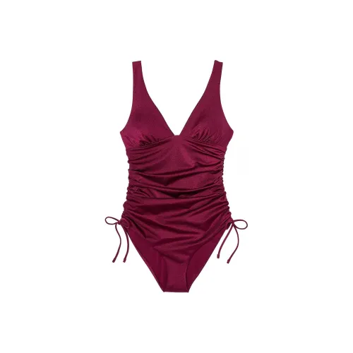 Victoria's Secret Ruched Plunge One Piece Купальник Rouge One Piece Купальник Женские Розовый