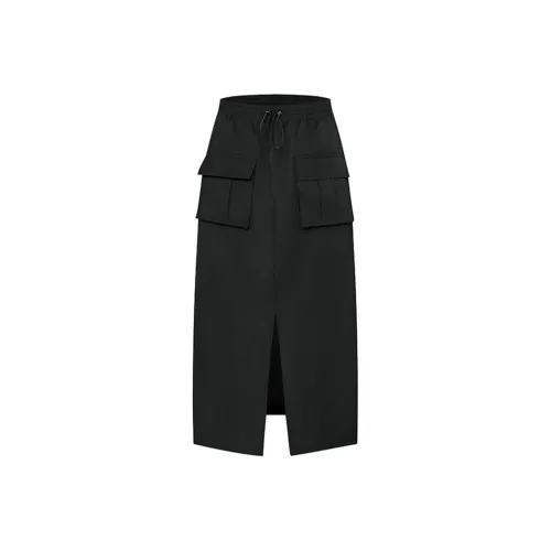 NAVIGARE Повседневный Длинный Юбка Женская Ночной Черный