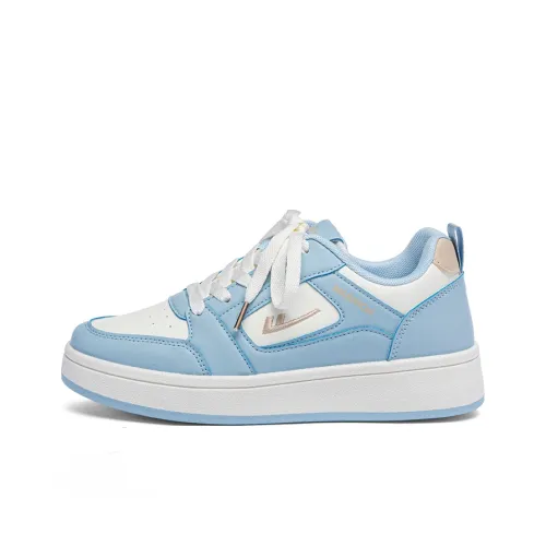 Warrior Износостойкий и Легкий Низкий Топ Скейтборд Кроссовки Унисекс Синий Бежевый